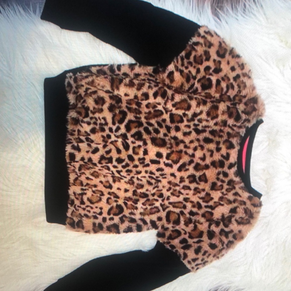 Andy Evan leopard fur sweater